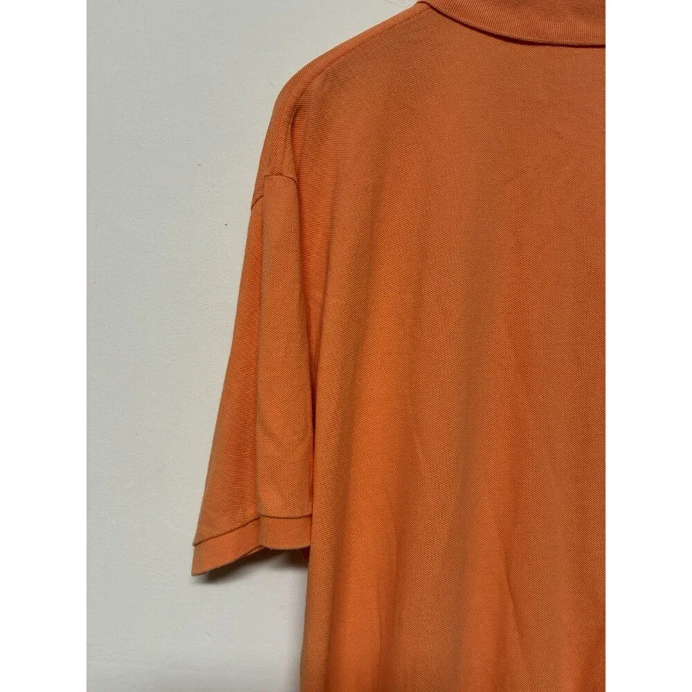 Polo By Ralph Lauren Orange Polo With Blue Logo 2XL Short Sleeve Cotton Casual